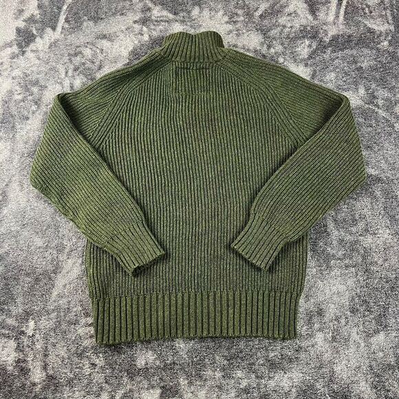 American Eagle Ribbed Chunky Knit Sweater Fisherman Green Crewneck Men's L* - Picture 7 of 9